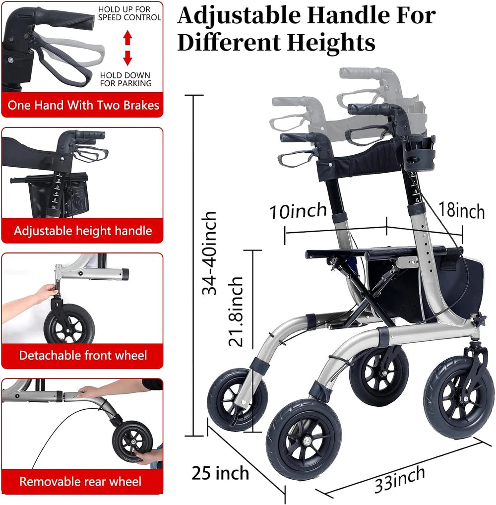 SeniorComfy Hemni All-Terrain Rollator Walker