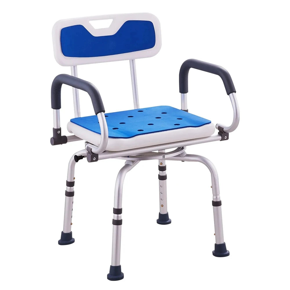 SeniorComfy VEV 360 degree Swivel Adjustable Shower Chair For Seniors, Elderly, Disabled, Injured - 400LBS Capacity