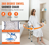 SeniorComfy VEV 360 degree Swivel Adjustable Shower Chair For Seniors, Elderly, Disabled, Injured - 400LBS Capacity