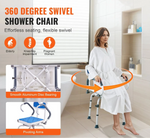 SeniorComfy VEV 360 degree Swivel Adjustable Shower Chair For Seniors, Elderly, Disabled, Injured - 400LBS Capacity