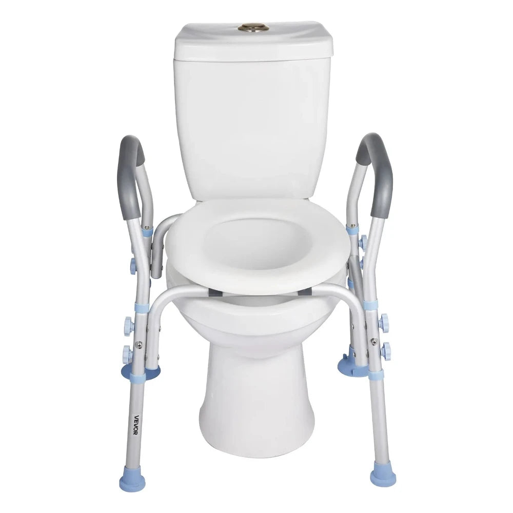 SeniorComfy VEV Adjustable Raised Toilet Seat with Arms with 300 lbs Load Capacity For Seniors, Elderly, Handicap, Disabled