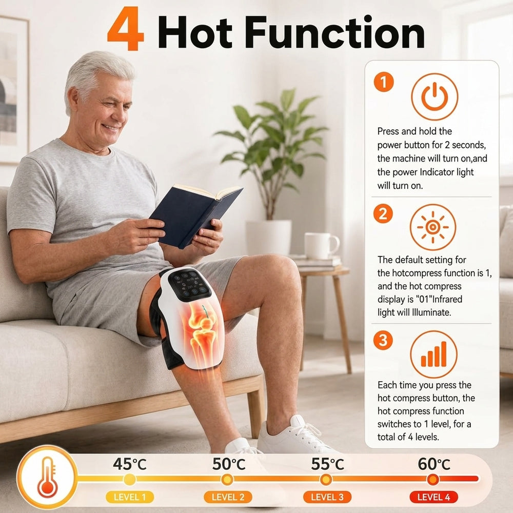 SC Cordless Heated Knee Massager For Knee Pain, Arthritis and Older People