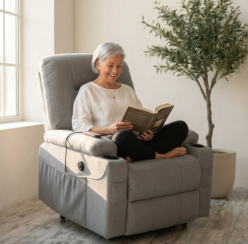 SC STANEL Power Lift Recliner & Riser Chair with Massage & Heat for Elderly