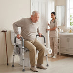SeniorComfy VEV Freestanding Adjustable Raised Toilet Seat with frame for Seniors, Elderly and Post Hip & Knee Surgery Recovery