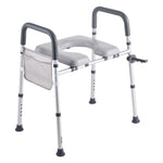 SeniorComfy VEV Freestanding Adjustable Raised Toilet Seat with frame for Seniors, Elderly and Post Hip & Knee Surgery Recovery