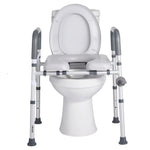 SeniorComfy VEV Freestanding Adjustable Raised Toilet Seat with frame for Seniors, Elderly and Post Hip & Knee Surgery Recovery
