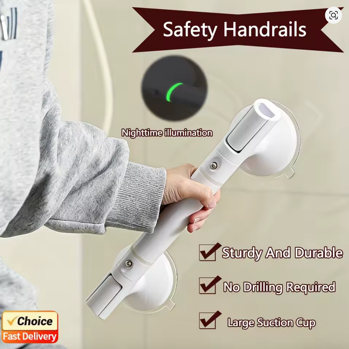 SeniorComfy Suction Grab Rail Bars