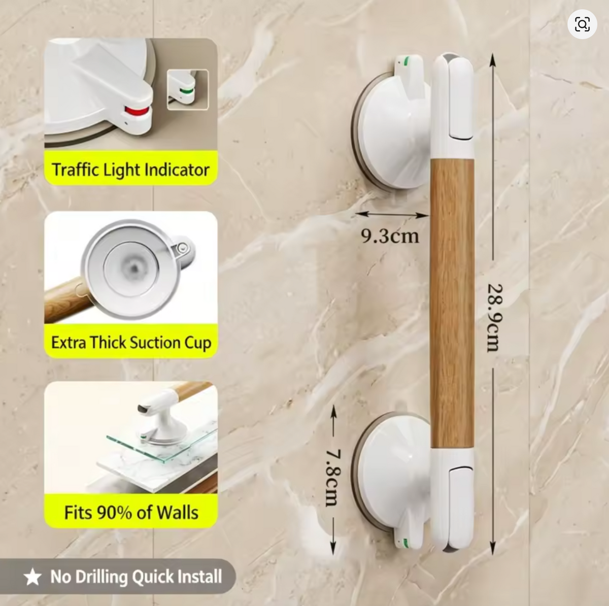 SeniorComfy Suction Grab Rail Bars